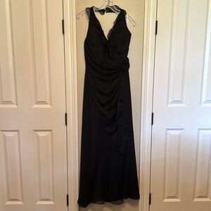 Belsoie designer black formal chiffon dress